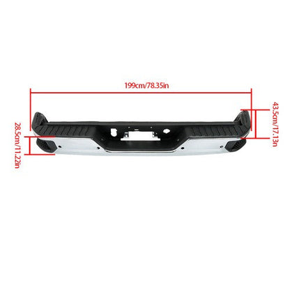 Steel Chrome Rear Bumper With Sensor Holes For Silverado/Sierra 1500 2019-2023