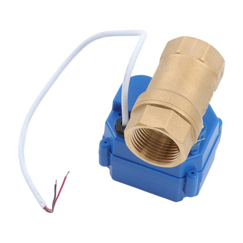 Solid Motorized Ball Valve 1in Standard Port Brass 9-24V NC Auto Return
