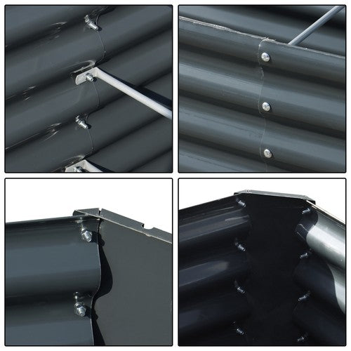8x2x2 Ft Metal Raised Garden Beds Metal Planter Box Easy Assembl