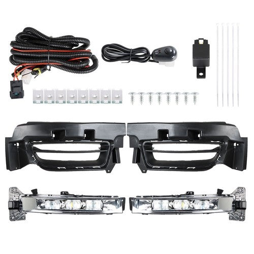LED Fog Lamps Assembly w/ Switch+Wiring+Cover For Dodge Charger 15-17 LH+RH