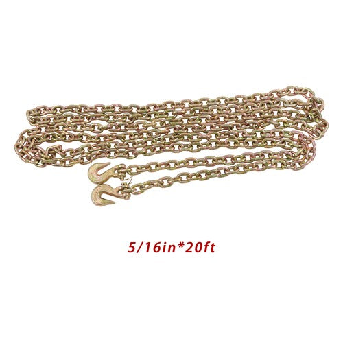 2PC 5/16" x 20' G70 Chains Tow Chain Binder Tie Down Flatbed Truck Trailer Chain
