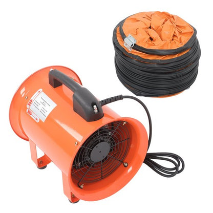 Portable Blower Steel 8 Inch, 900CFM 180W Industrial Orange 16.4ft Ducting