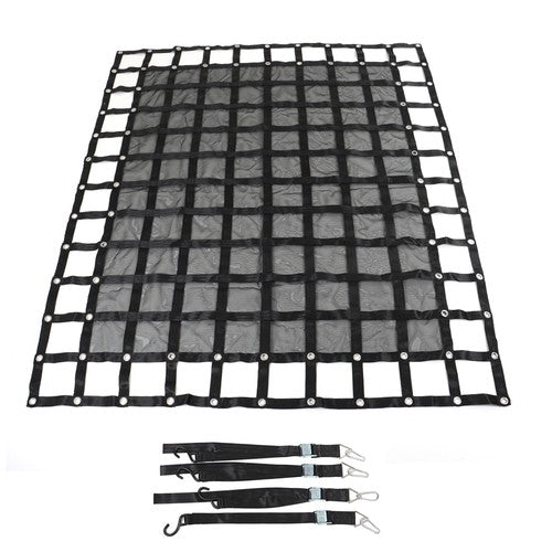 Heavy Duty Cargo Net For Pickup Trucks W/ Cam Buckles & S-Hooks 6.75' x 8' FT