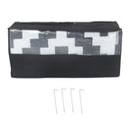 9x12 ft Waterproof Outdoor Rug Outdoor Plastic Straw Rug Carpet Black & White