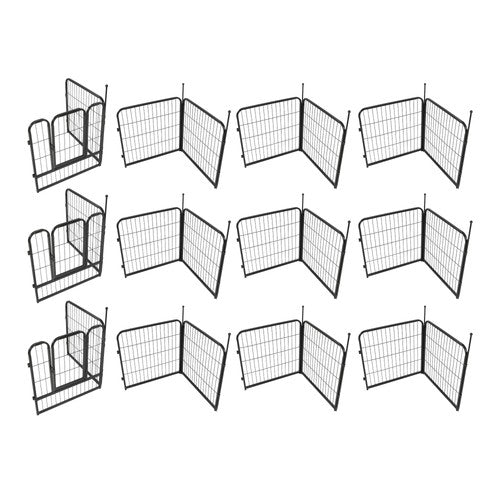 24 Panels 24x24 inch Dog Playpen Crate Fence Pet PlayPen Exercise Cage