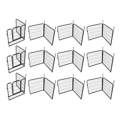 24 Panels 24x24 inch Dog Playpen Crate Fence Pet PlayPen Exercise Cage