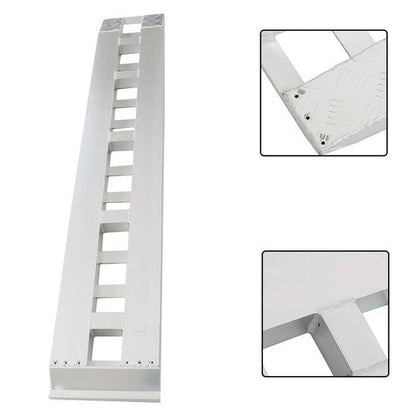 1 Pair 6063 Aluminum Silver 84" × 14" Ramps 6000Lbs Car Trailer Truck Hook End
