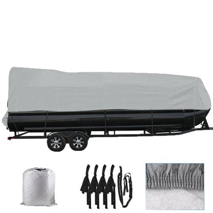 Boat Cover Waterproof Trailerable Pontoon Fabric Gray 21-24FT