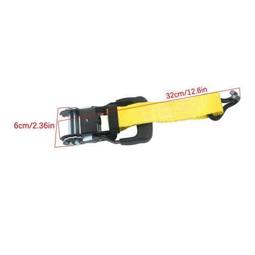 4 Pc 1.5" inch x 16' Ft Ratchet Tie Down Cargo Straps 1100 Lbs J Hooks