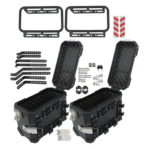 36L Luggage Side Box Hard Trunk Saddle Bag with Mounting Brackets Universal