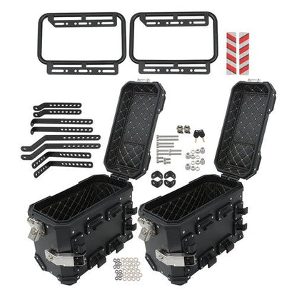 36L Luggage Side Box Hard Trunk Saddle Bag with Mounting Brackets Universal