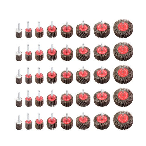 40 Pack 1/4 Inch 80 Grit Cylindrical Shape Sanding Wheels 8 Sizes Flap Wheel Set