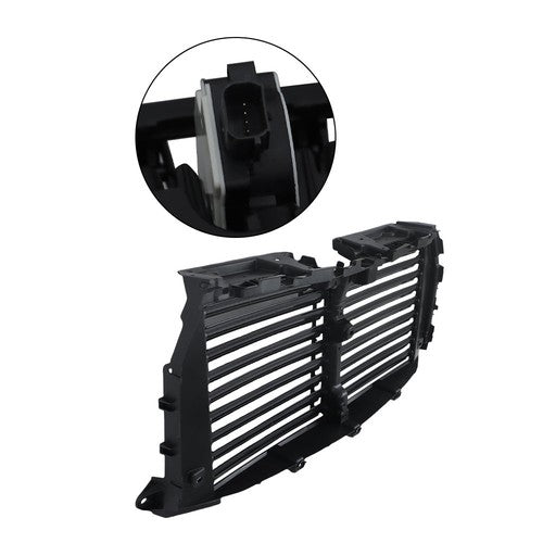 Black Upper Radiator Grille Air Shutter Assembly W/Motor For Ford F150 2015-2017