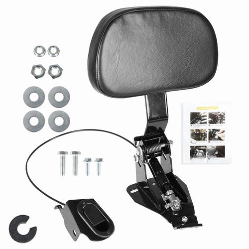 Fit For Touring FLHT FLHX Adjustable Rider Driver Backrest Pad W/Mounting Kit
