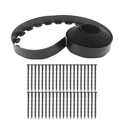 No Dig Lawn Border L-shaped Lawn Garden Edging Kit With Anchoring Spikes Plastic