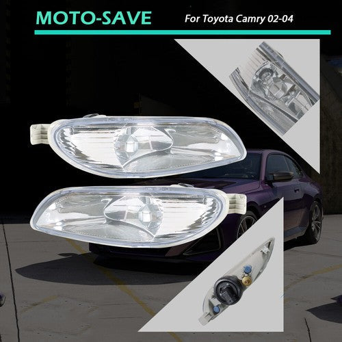 Pair LH+RH Front Fog Lights w/9006 Bulbs For Toyota Camry Corolla Solara 02-08