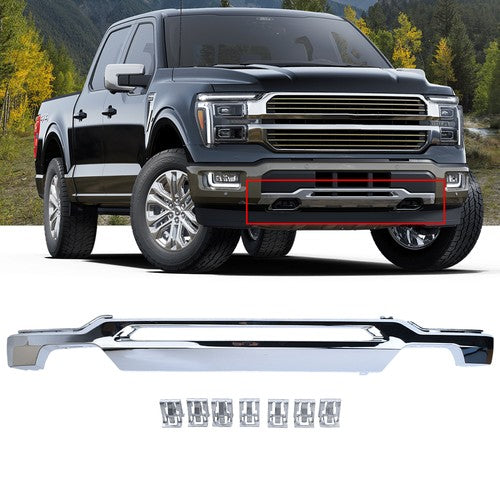 Front Bumper Lower Molding Trim Valance Chrome for Ford F 150 XL XLT 2024 2025