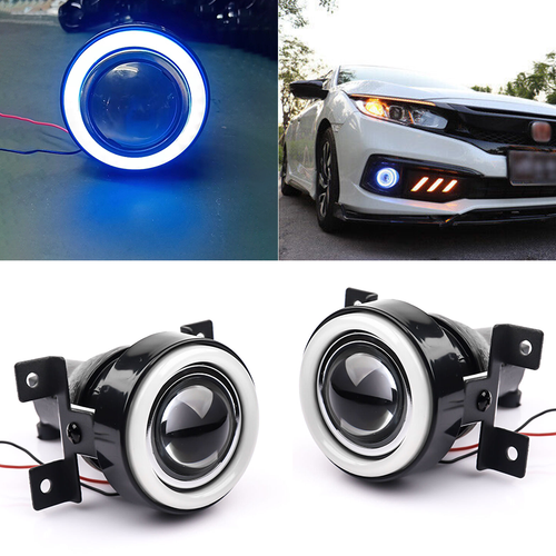 Blue LED DRL Projector Halo Fog Lights Lamps for 2016-2021 for Honda Civic