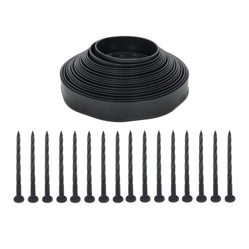 Garden Edging Kit With Anchoring Spikes No Dig Lawn Border L-shaped Lawn
