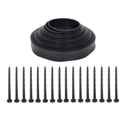 Garden Edging Kit With Anchoring Spikes No Dig Lawn Border L-shaped Lawn
