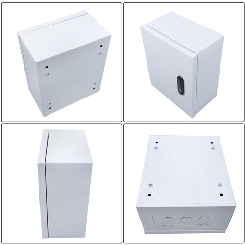 12x10x6" NEMA 4X Steel Electrical Box, IP56 Waterproof Lockable w/Mounting Plate