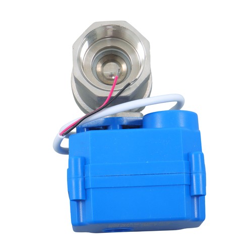 Solid Motorized Ball Valve 3/4in Full Port SS 9-24V AC/DC NC Auto Return