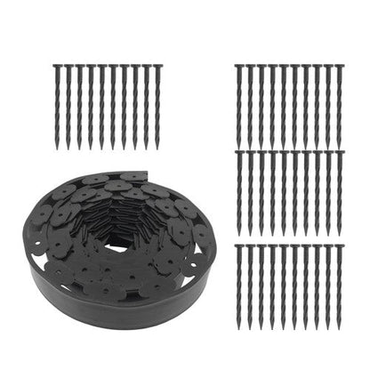 No Dig Lawn Border L-shaped Lawn Garden Edging Kit With Anchoring Spikes Plastic