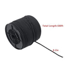 Black Nylon Solid Braid Rope High UV & Abrasion Resistance 1/4 Inch × 500ft