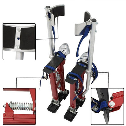 Adjustable Height Drywall Stilts Aluminum Tool For Painting Painter Red 18"-30"