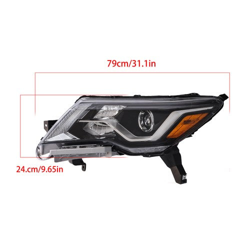 Headlights Assembly Set For Nissan Pathfinder 2017-2020 Halogen W/LED DRL Pair