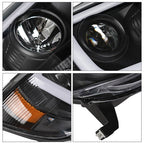 Pair Headlights Front Grille Chrome Shell W/Black Insert For 05-11 Toyota Tacoma