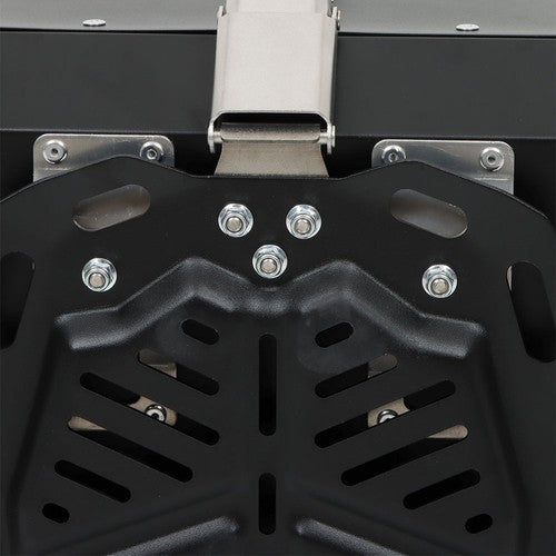 Black 45L Motorcycle Top Case Tail Box Thick Aluminum Hard Trunk With Backrest