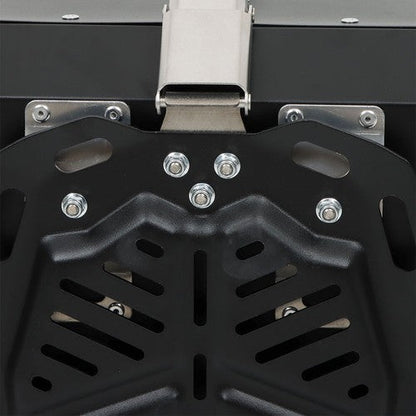 Black 45L Motorcycle Top Case Tail Box Thick Aluminum Hard Trunk With Backrest