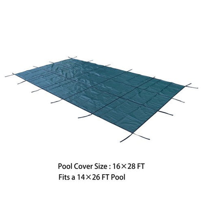 Safety Pool Cover Fits 14FTx26FT Inground Swimming Pools For Backyard Yard Green