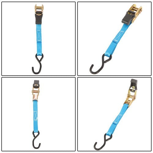 Ratchet Strap 6 Pcs+Polyester 566lbs Fracture Strength 1700lbs 1in*20ft S Hooks