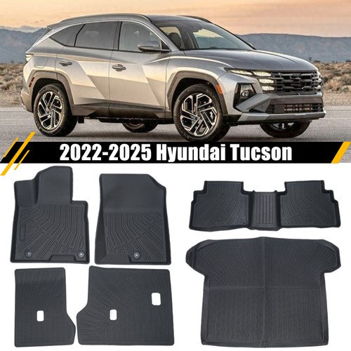 For 2022-2025 Hyundai Tucson TPE 3D Floor Mats Trunk Cargo Liners All Weather