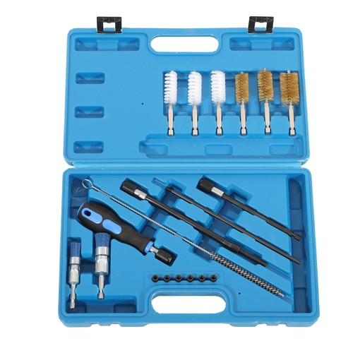 19PC Diesel Injector Seat Cleaning Set Engines Injector Seat Cleanner Brush Kit