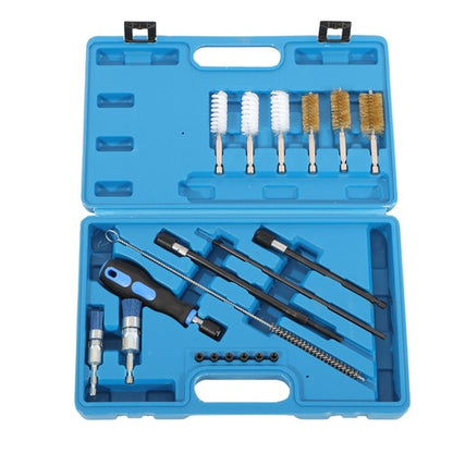 19PC Diesel Injector Seat Cleaning Set Engines Injector Seat Cleanner Brush Kit