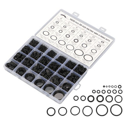 1020Pcs O Ring Kit Nitrile Rubber O Ring Assortment Set 20Size Resist Oil & Heat