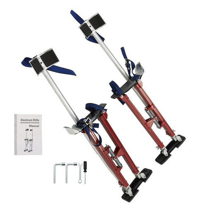 Aluminum Drywall Adjustable Height Stilts Tool For Painter Taping Red 24"-40"