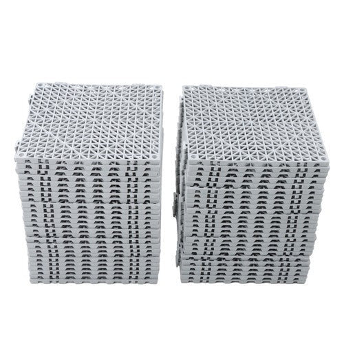 50PCS 12 x 12in Interlocking Drainage Floor Tiles Modular Interlocking Tile Gray