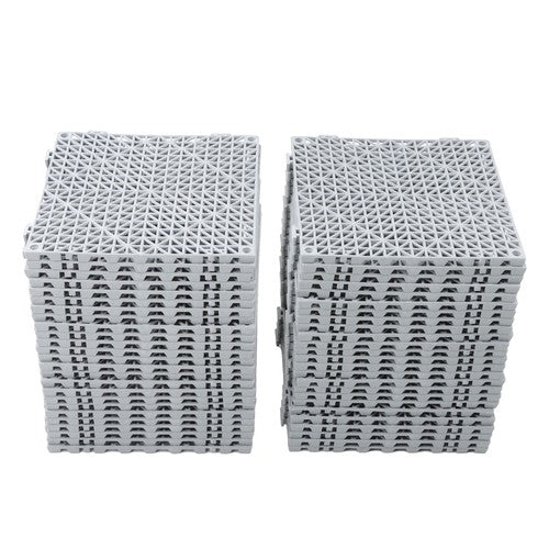 50PCS 12 x 12in Interlocking Drainage Floor Tiles Modular Interlocking Tile Gray