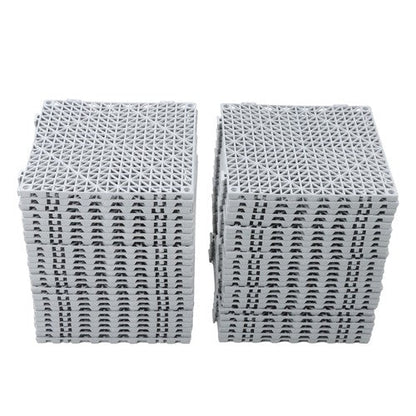 50PCS 12 x 12in Interlocking Drainage Floor Tiles Modular Interlocking Tile Gray
