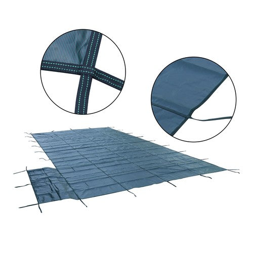 Inground Pool Safety Cover Fits 18 x 36ft With Right Steps Mesh Solid