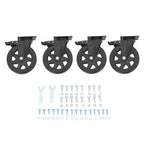 4 × 6" Heavy Duty Caster 360° steering Black W/Brake Quiet, Smooth