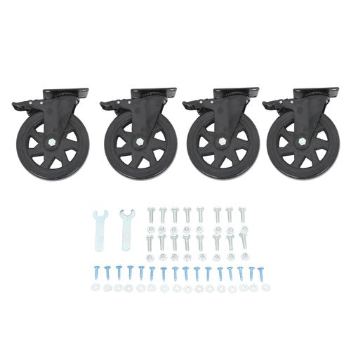 4 × 6" Heavy Duty Caster 360° steering Black W/Brake Quiet, Smooth