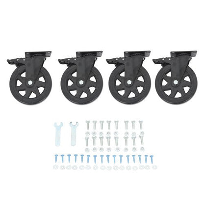 4 × 6" Heavy Duty Caster 360° steering Black W/Brake Quiet, Smooth