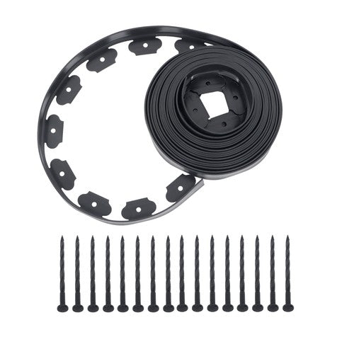 Garden Edging Kit With Anchoring Spikes No Dig Lawn Border L-shaped Lawn
