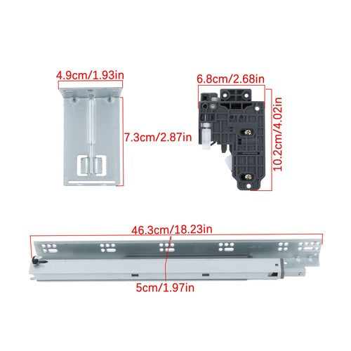 4Pair 18Inch Undermount Soft Close Drawer Slides with 3D Adjustable Lock Device