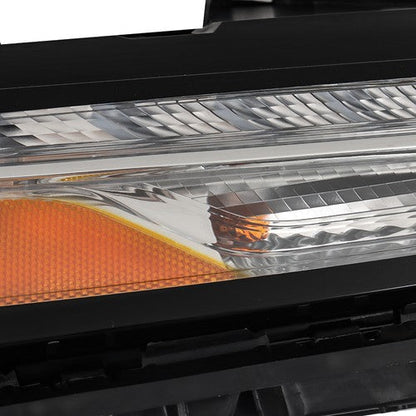 Chrome Passenger Side Halogen Headlight For Jeep Cherokee 2014-18 White LED DRL